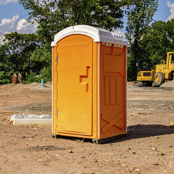 how often are the porta potties cleaned and serviced during a rental period in Blanchard